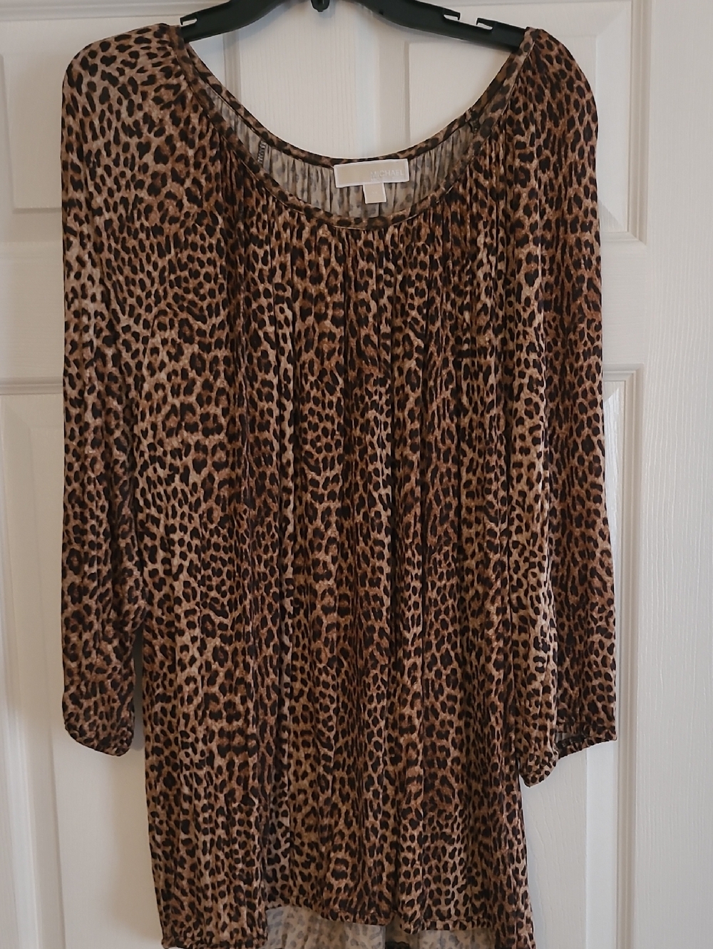 Michael KORS Leopard Print Women's Long Sleeve Blouse